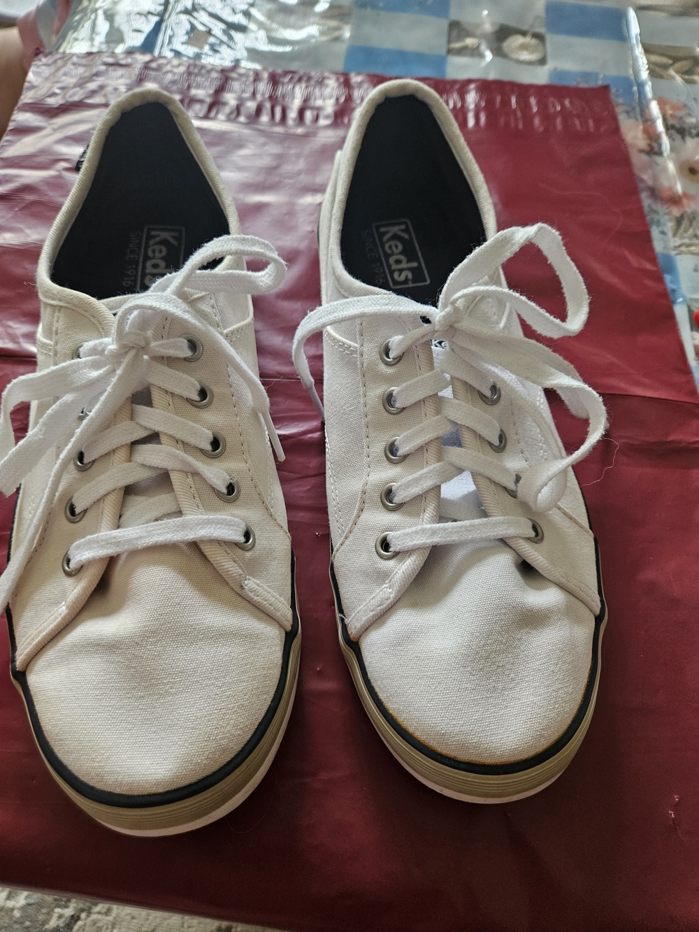 Keds Women’s White Canvas Lace-Up Sneakers